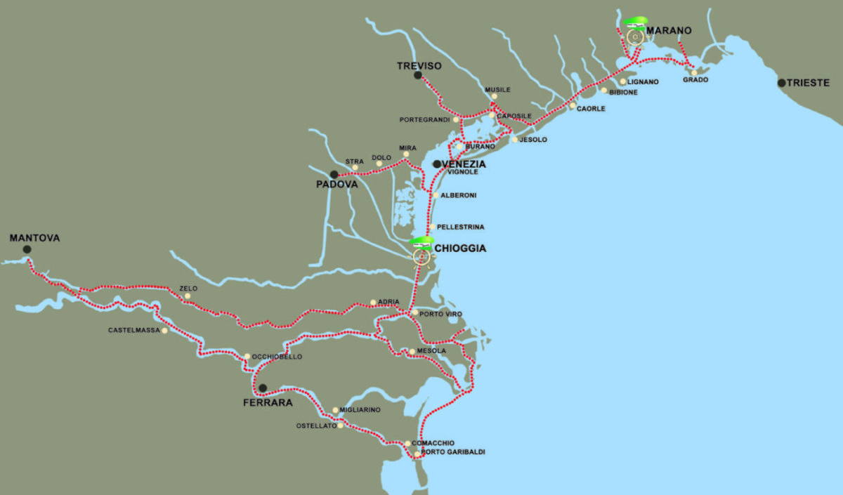Itinerary Chioggia Marano navigation boat habitable houseboat
