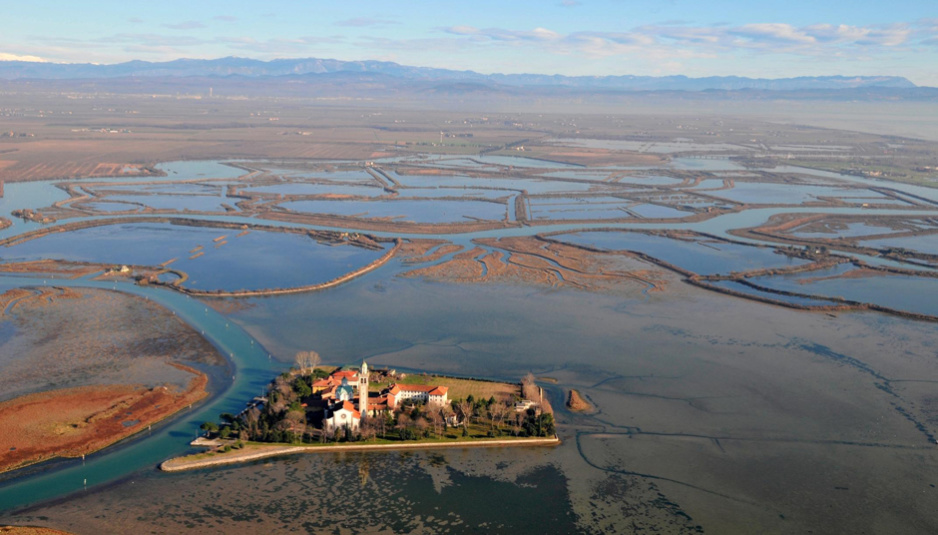 Lagune de Grado vue aérienne avec drone