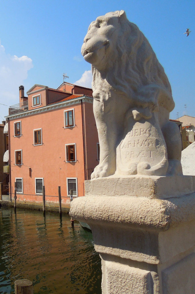 Lion bridge of Vigo in Chioggia Venice in Riva Vena